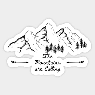 The Mountains are Calling -White Sticker